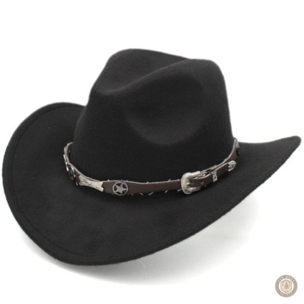 Chapeau cowboy en feutre noir pour homme