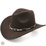 Chapeau noir style cowboy en feutre