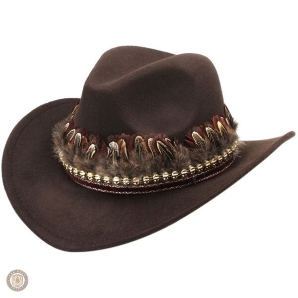 Chapeau cowboy indien traditionnel en feutre