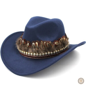 Chapeau de cowboy style indien avec décorations