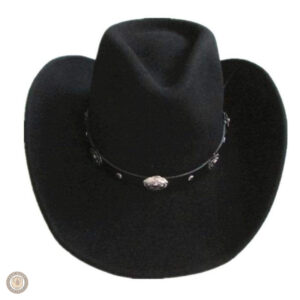 Chapeau en laine noire, idéal pour les amateurs de style western