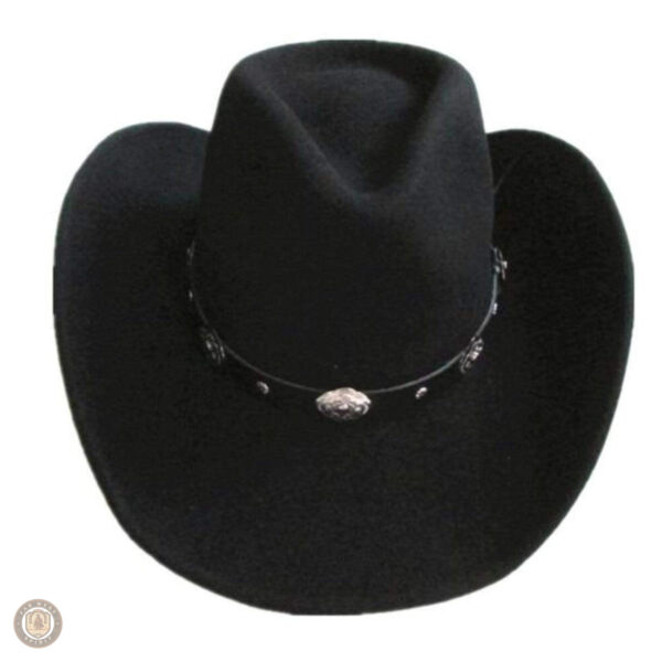 Chapeau en laine noire, idéal pour les amateurs de style western
