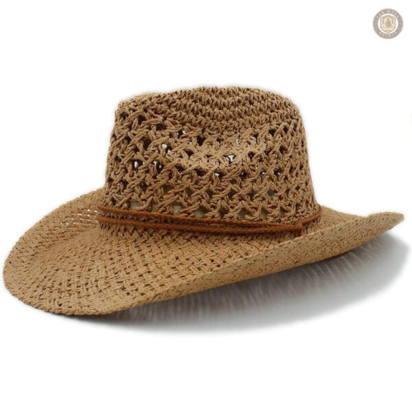 Chapeau de cowboy en paille marron élégant et authentique