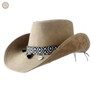 Chapeau de cowboy femme élégant en feutre noir