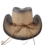 Chapeau Western robuste en cuir, parfait pour les activités en plein air