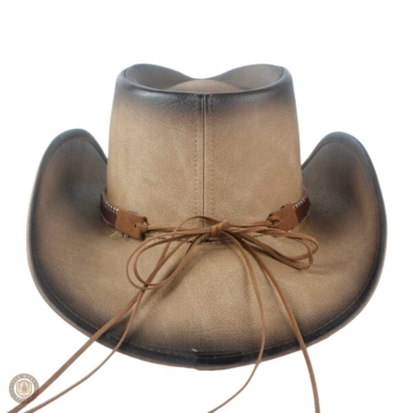 Chapeau Western robuste en cuir, parfait pour les activités en plein air