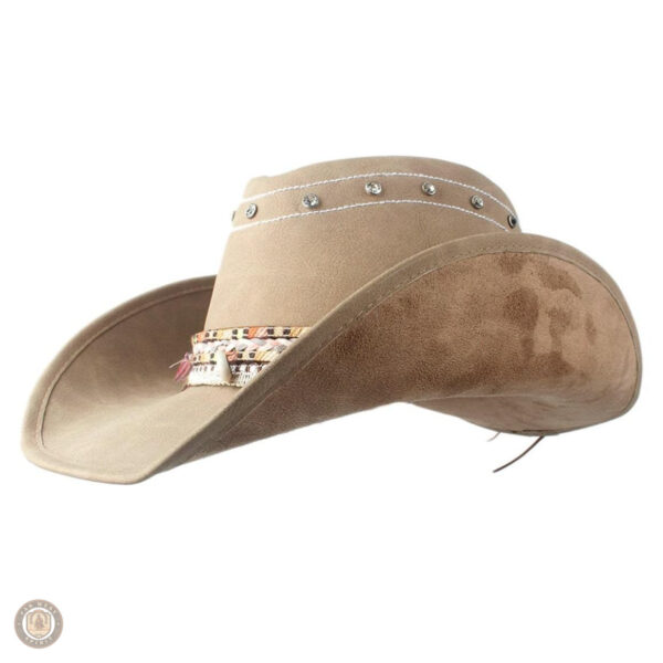 Chapeau de cowboy en cuir pour femme au style bohème
