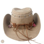 Chapeau cowboy cuir élégant, idéal pour toutes occasions