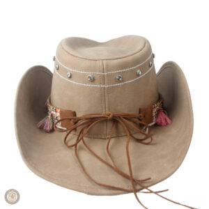 Chapeau cowboy cuir élégant, idéal pour toutes occasions
