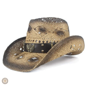 Chapeau cowboy en paille Guns, style western intemporel