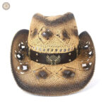 Accessoire de mode cowboy, chapeau en paille léger