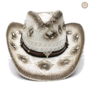 Accessoire de mode été : chapeau cowboy en paille