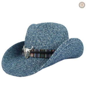 Accessoire western en paille colorée, idéal pour l'été