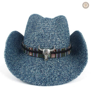 Chapeau de cowboy turquoise, parfait pour des aventures en plein air
