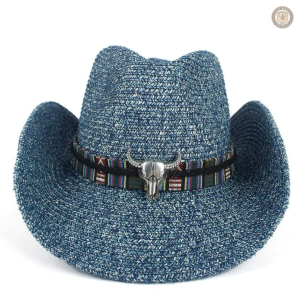 Chapeau de cowboy turquoise, parfait pour des aventures en plein air