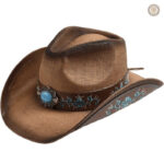 Chapeau de paille cowboy style Country, accessoire tendance