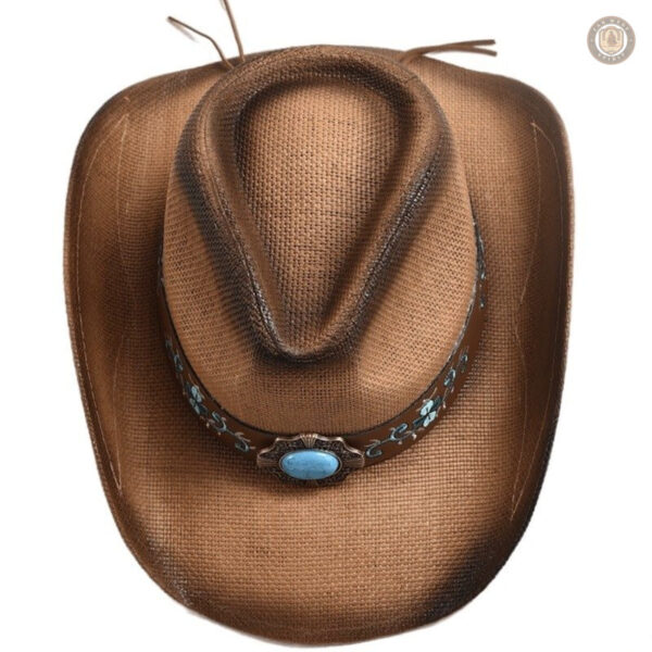 Chapeau cowboy en paille, idéal pour les activités en plein air
