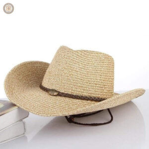 Chapeau de paille façon western, parfait pour l'été