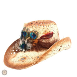 Chapeau cowboy en paille pour femme