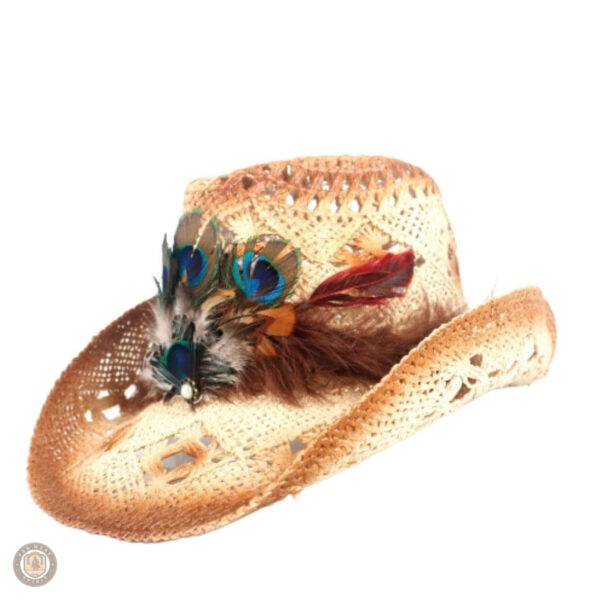 Chapeau cowboy en paille pour femme