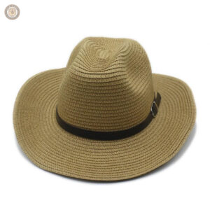 Chapeau de paille style cowboy avec large bord