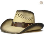 Chapeau de paille style Western Express pour cowboy