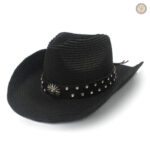 Chapeau de Paille Western Noir pour un style cowboy