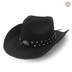 Chapeau de Paille Western Noir pour un style cowboy