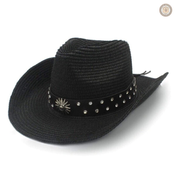 Chapeau de Paille Western Noir pour un style cowboy