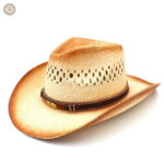 Chapeau de paille Dundee style western pour cowboy