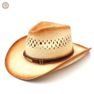 Chapeau de paille Dundee style western pour cowboy