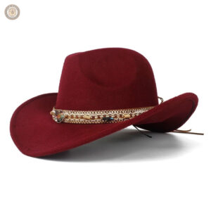 Chapeau Western Bordeaux élégant pour cowboy moderne