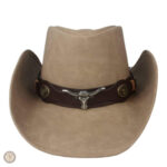 Chapeau de cowboy noir avec large bord et décoration