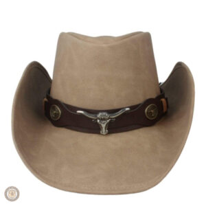 Chapeau de cowboy noir avec large bord et décoration