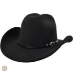 Chapeau cowboy en feutre avec lanière à boucle