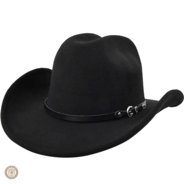 Chapeau cowboy en feutre avec lanière à boucle