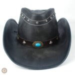 Chapeau de cowboy en cuir, coloris noir classique