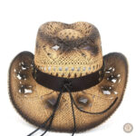 Chapeau cowboy chic pour femme, motif vache