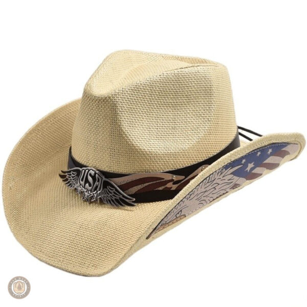 Chapeau de paille western léger, parfait pour les journées ensoleillées
