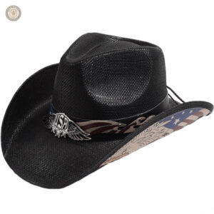 Accessoire de mode cowboy en paille, idéal pour l'été et les festivals