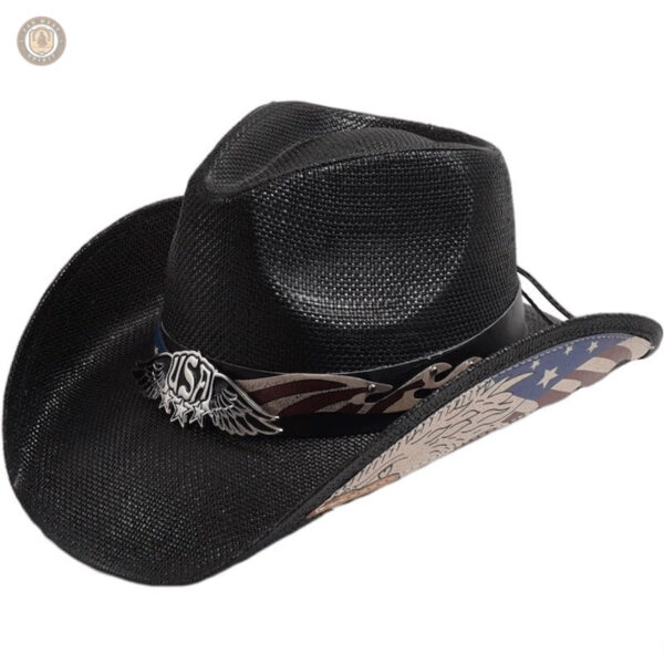 Accessoire de mode cowboy en paille, idéal pour l'été et les festivals
