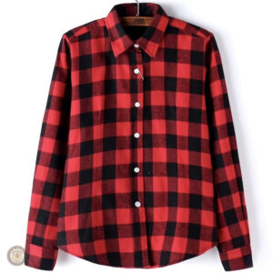 Chemise à carreaux rouge pour femme style country