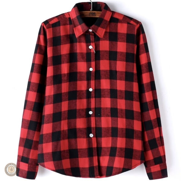 Chemise à carreaux rouge pour femme style country
