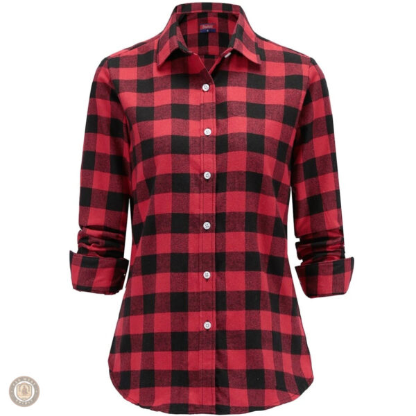 Chemise à carreaux rouge pour femme style cowboy