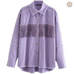 Chemise western avec franges pour femme