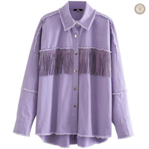 Chemise western avec franges pour femme