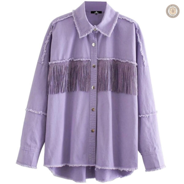Chemise western avec franges pour femme