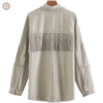 Chemise féminine avec détails à franges pour une allure unique