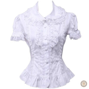 Chemise blanche manches courtes femme style western