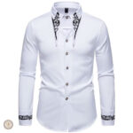 Chemise blanche western pour homme, style classique et élégant